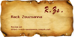 Rack Zsuzsanna névjegykártya